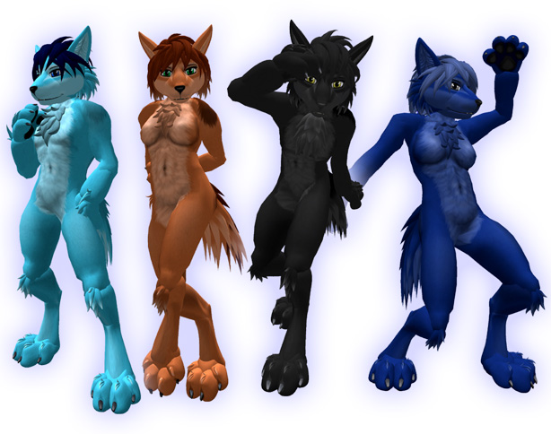 Second Life Marketplace - Luskwood Blue Leopard Furry Avatar - Male